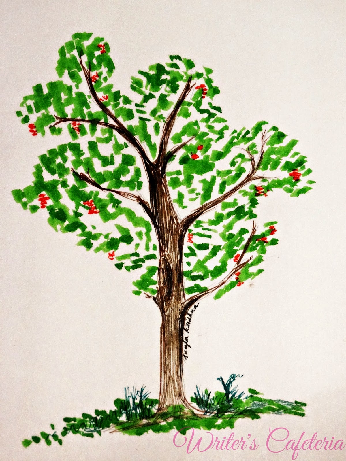 Вишневое дерево рисунок для детей